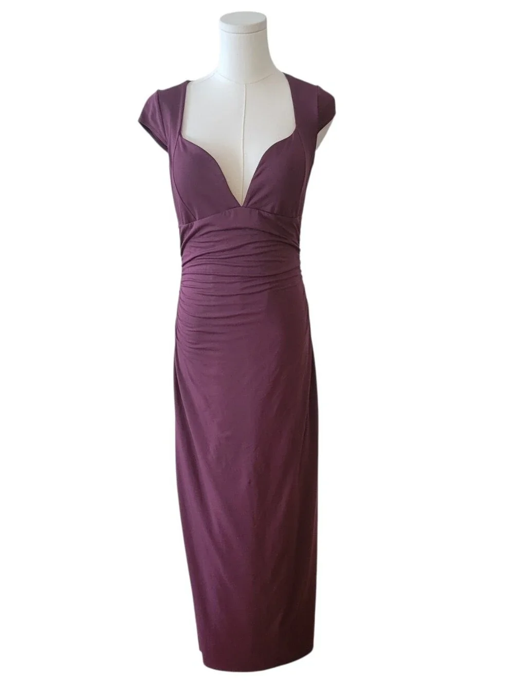 Abercrombie & Fitch Cabernet Ruched Long Maxi Dress Size Medium